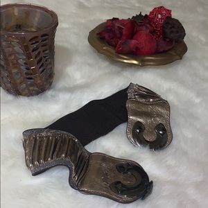 Brown & bronze stretchy belt